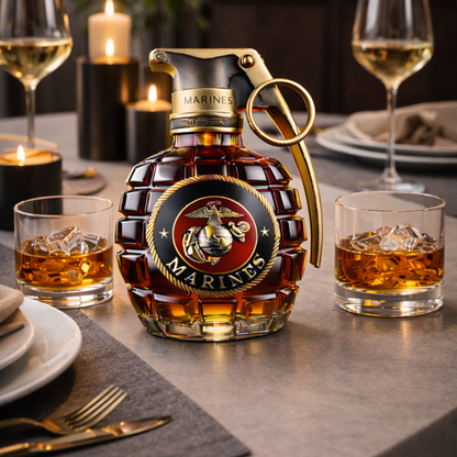 Stylish Whisky Decanter Bottle Gift Set with Pomegranate Design