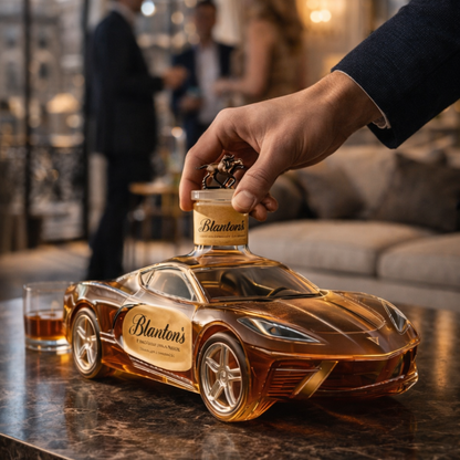 Stylish Whisky Decanter Bottle Gift Set with Sports Car Design