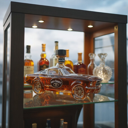 Stylish Whisky Decanter Bottle Gift Set with Muscle Car Design