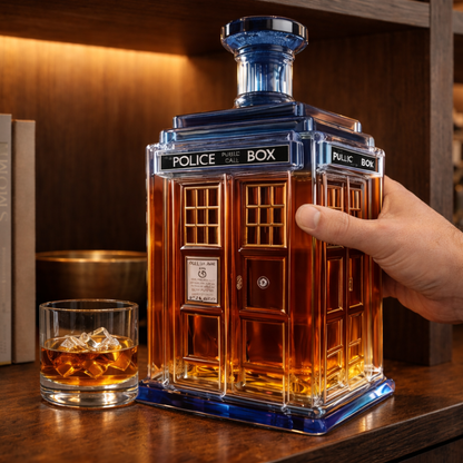 Stylish Whisky Decanter Bottle Gift Set with Building Design