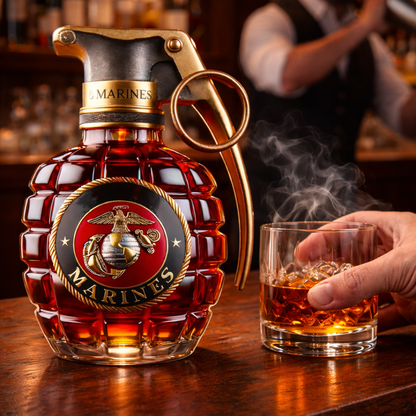 Stylish Whisky Decanter Bottle Gift Set with Pomegranate Design