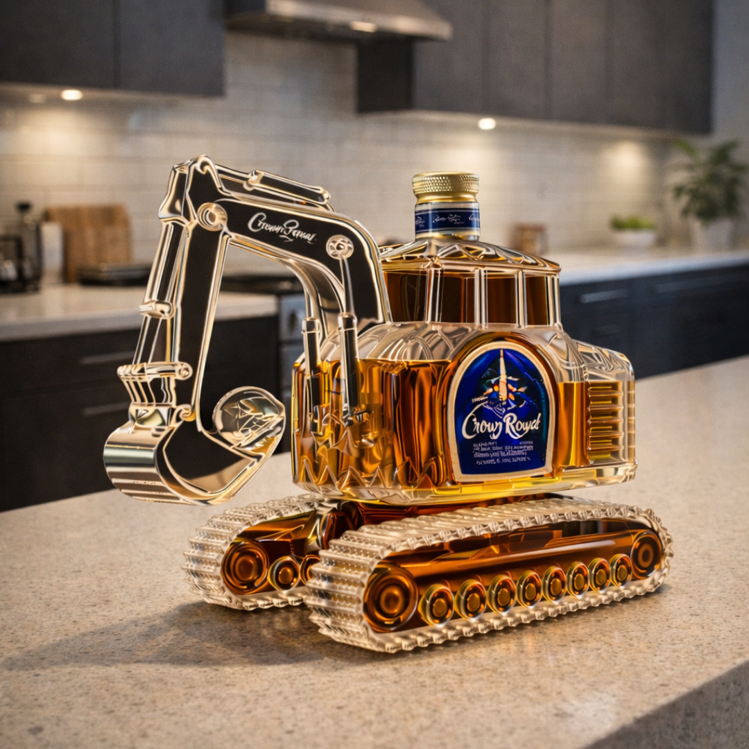 Stylish Whisky Decanter Bottle Gift Set with Digger Design