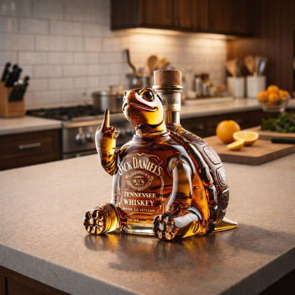 Stylish Whisky Decanter Bottle Gift Set with Turtle Design