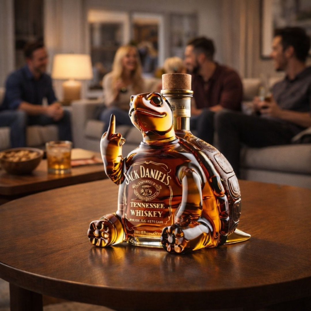 Stylish Whisky Decanter Bottle Gift Set with Turtle Design