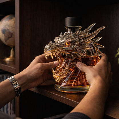 Stylish Whisky Decanter Bottle Gift Set with Dragon Design