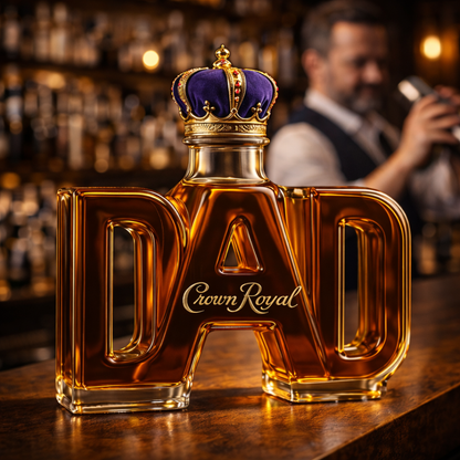 Stylish Whisky Decanter Bottle Gift Set with Dad Design
