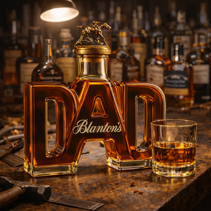 Stylish Whisky Decanter Bottle Gift Set with Dad Design