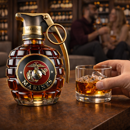 Stylish Whisky Decanter Bottle Gift Set with Pomegranate Design