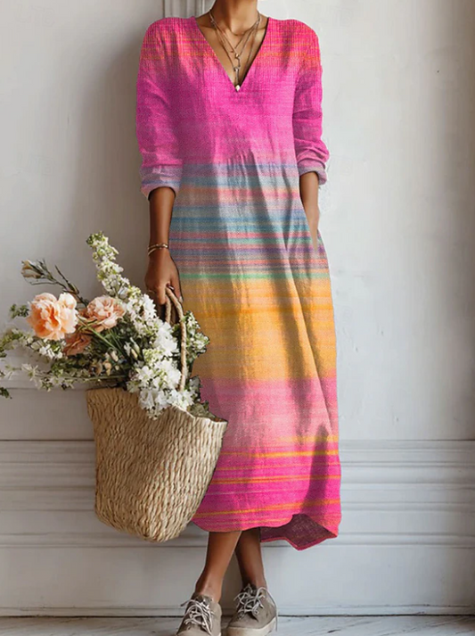 Stylish Flowy Mini Dress for Women with V Neck