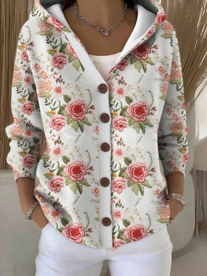 Elegant Knit Sweater for Women with Hooded Casual Style