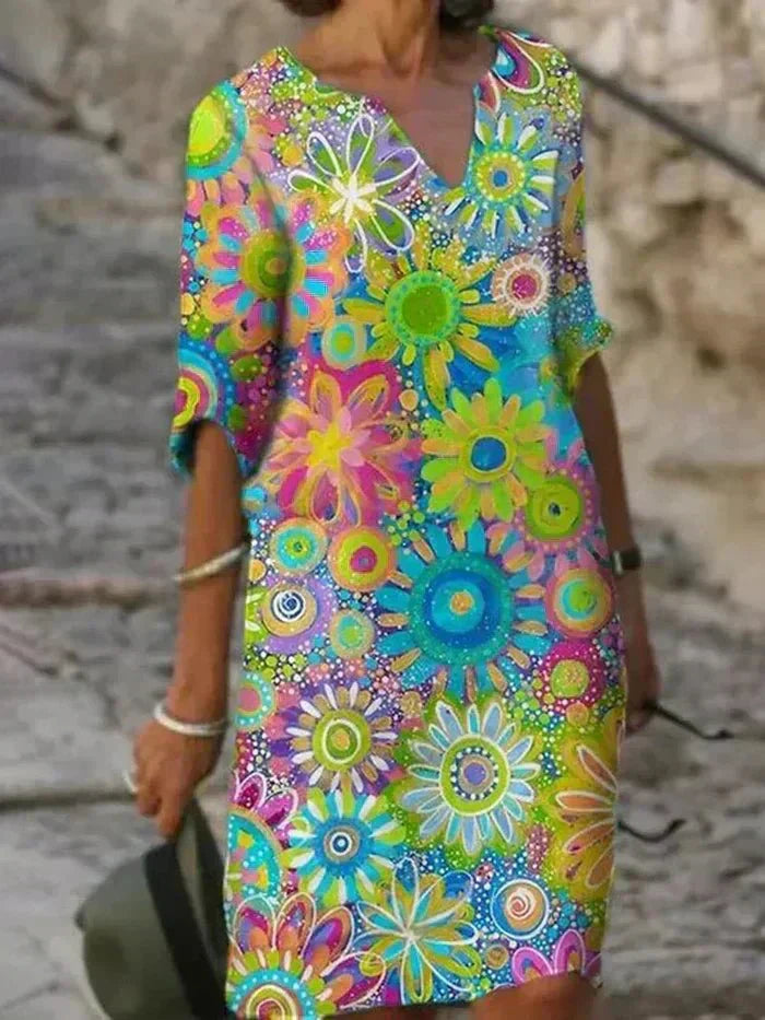 Effortless Floral Midi Dress for Women