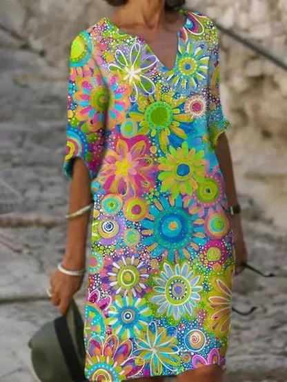 Effortless Floral Midi Dress for Women