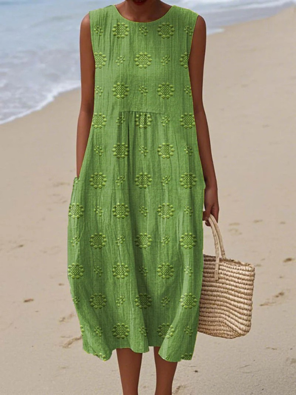 Stylish Midi Dress for Women with Sleeveless Casual Style