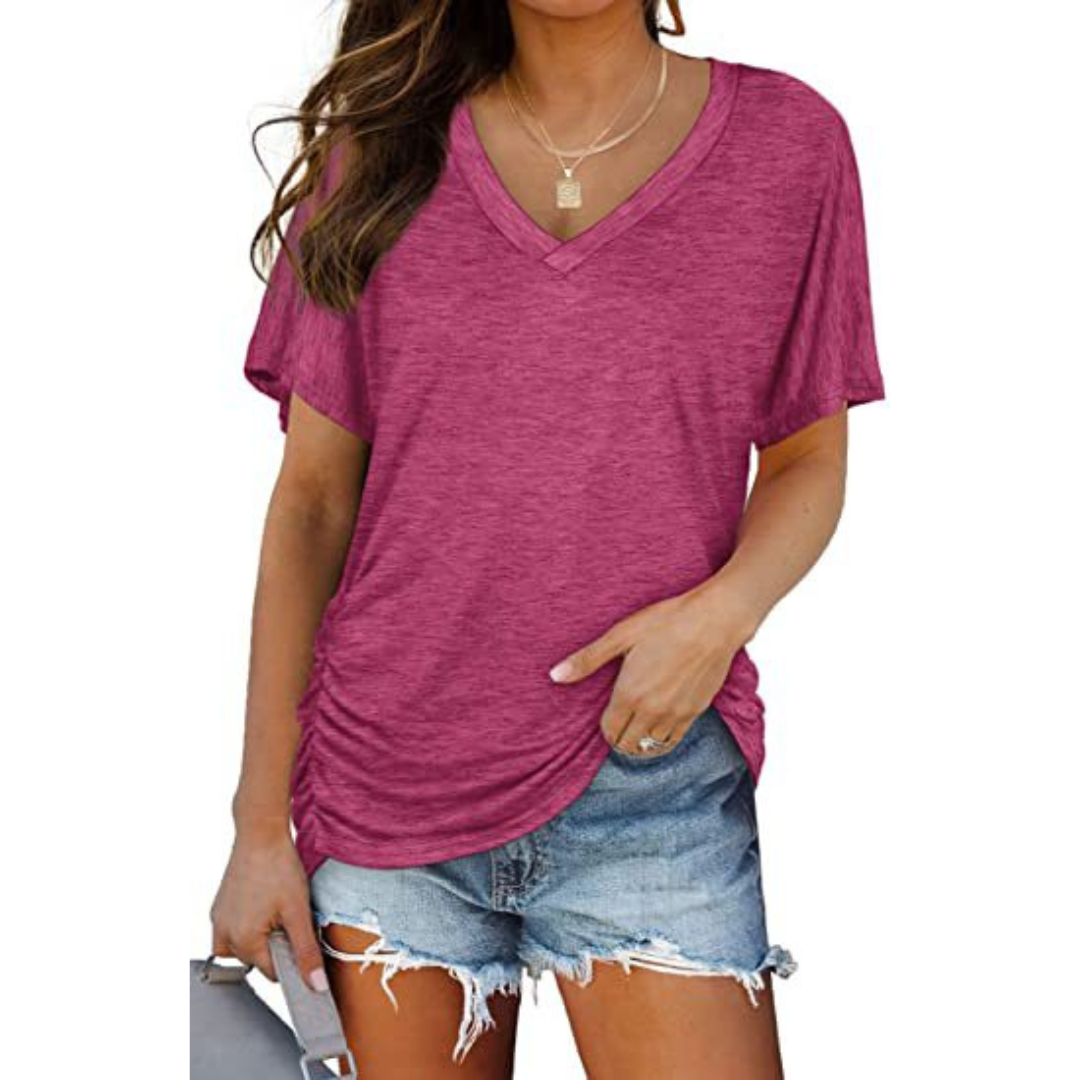 Effortless Blouse for Women with V Neck