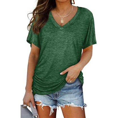 Effortless Blouse for Women with V Neck
