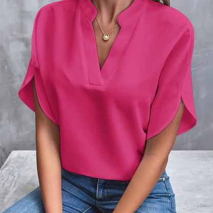 Elegant Blouse for Women with V Neck Draped