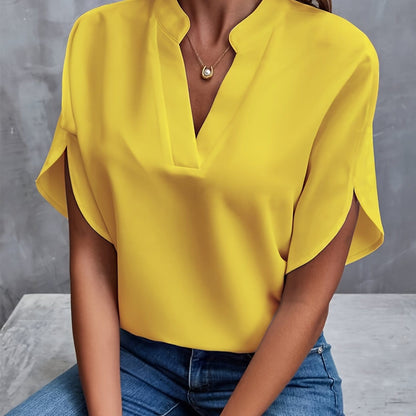 Elegant Blouse for Women with V Neck Draped