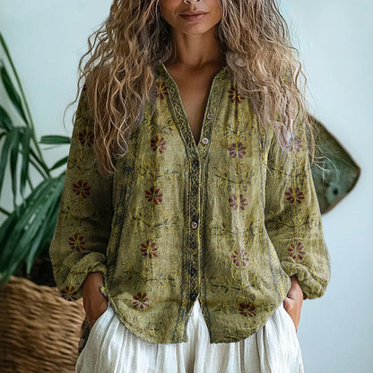 Stylish Blouse for Women with Vintage Casual Style