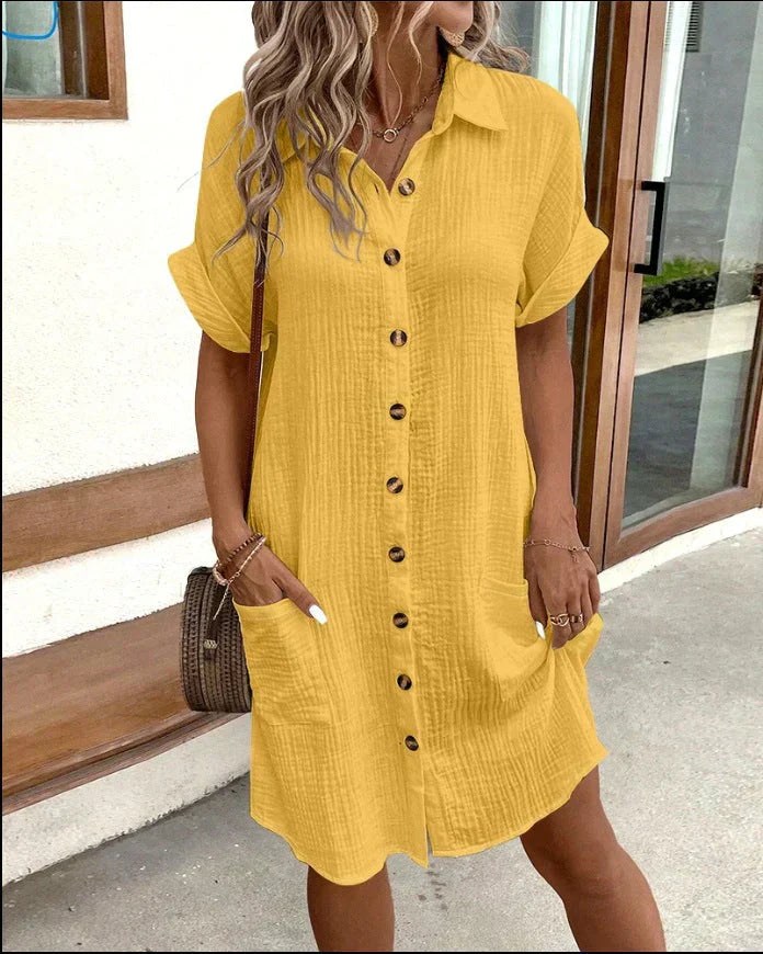 Effortless Dress for Women with Button Down