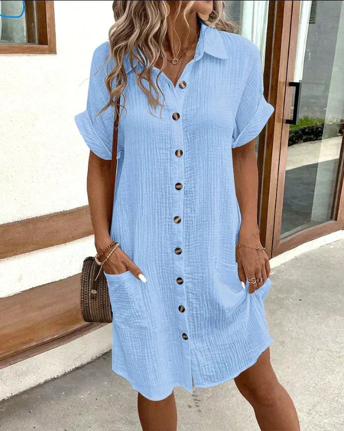 Effortless Dress for Women with Button Down
