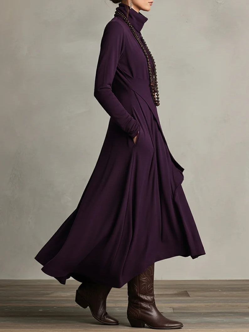Effortless Maxi Dress for Women with High Neck
