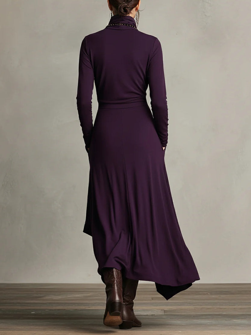 Effortless Maxi Dress for Women with High Neck