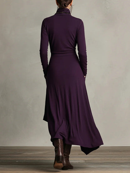 Effortless Maxi Dress for Women with High Neck