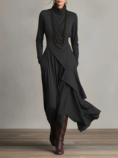 Effortless Maxi Dress for Women with High Neck