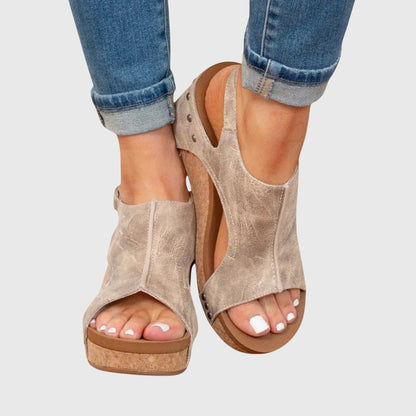Comfortable Orthopedic Sandals for Women with Open Toe Wedge Buckle Style