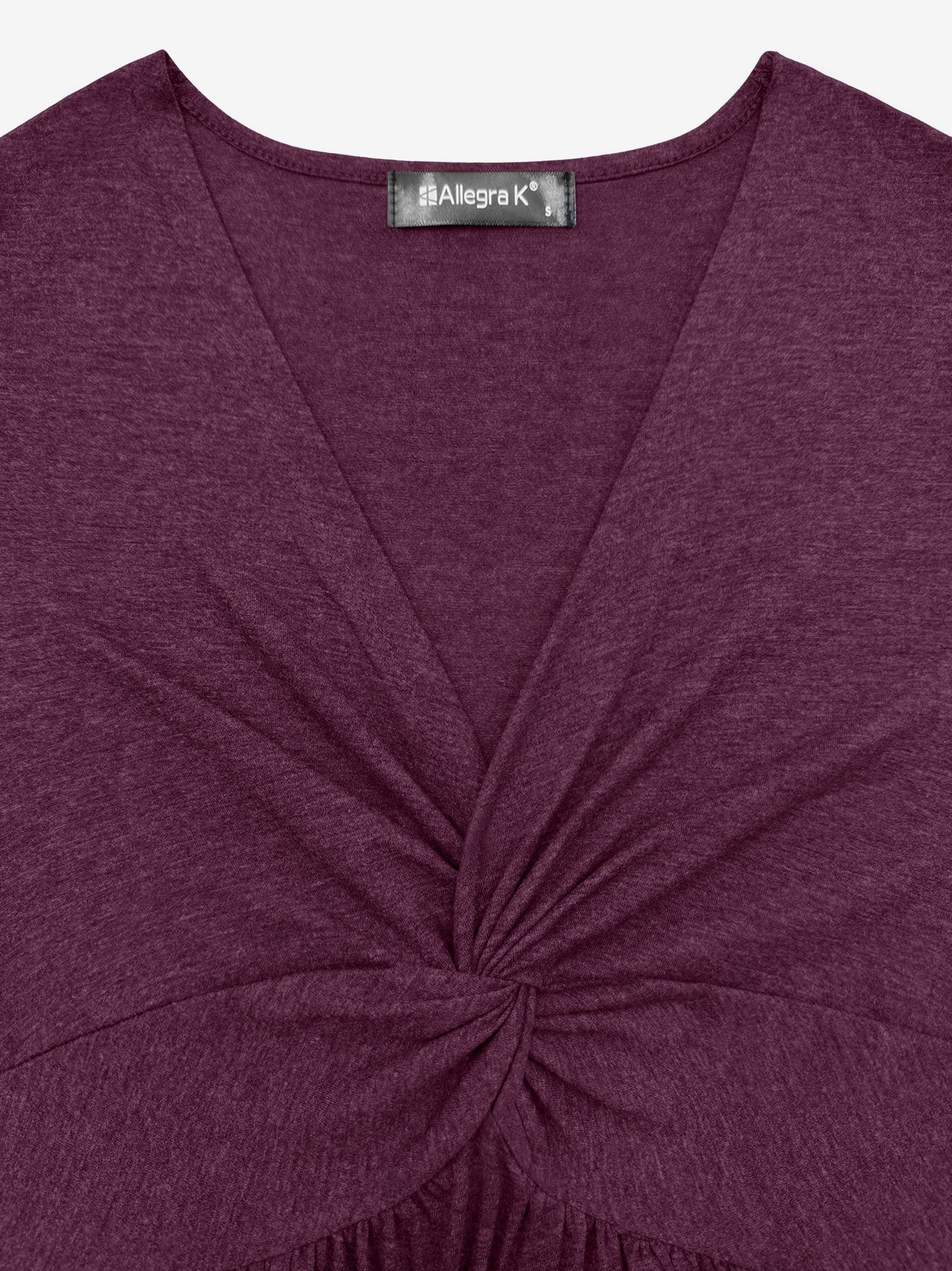 Effortless Twist Front Mini Dress for Women with V-Neck Short Sleeve Flowing Style