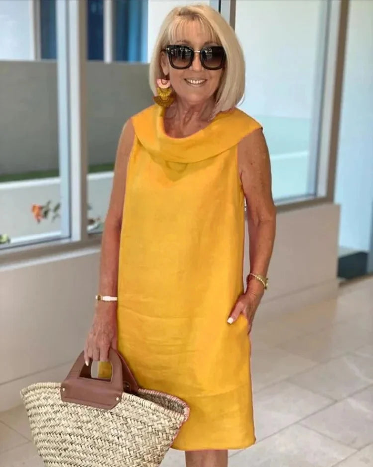 Effortless Dress for Women with Round Neck Sleeveless