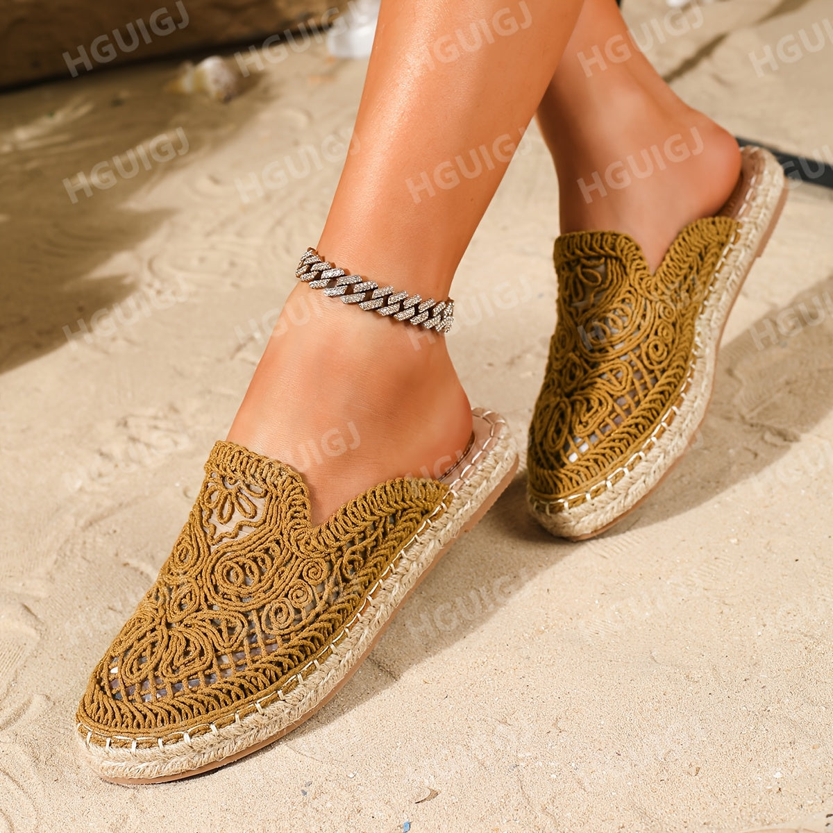 Comfortable Mules for Women with Slip On Woven Cushioned Style