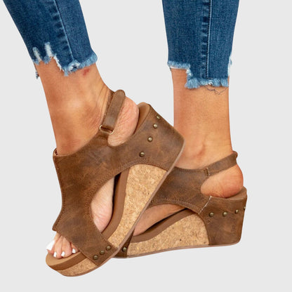 Comfortable Orthopedic Sandals for Women with Open Toe Wedge Buckle Style