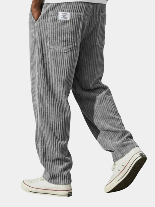 Classic Corduroy Pants for Men with Vintage Drawstring