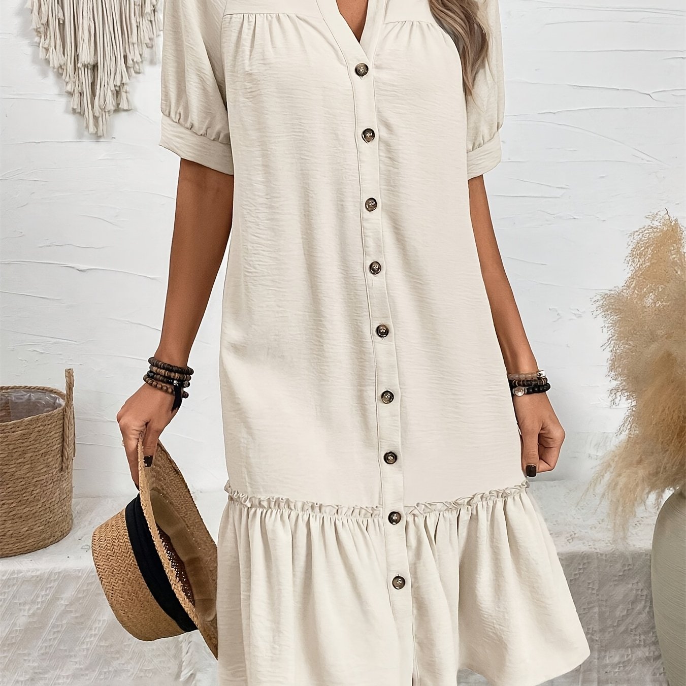 Stylish Midi Dress for Women with Pleated