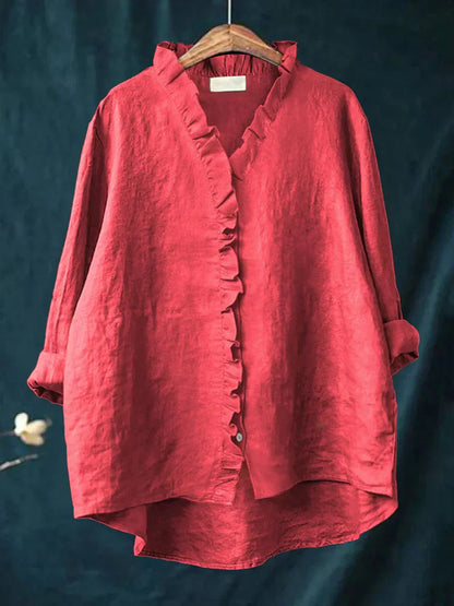 Elegant Blouse for Women with V Neck