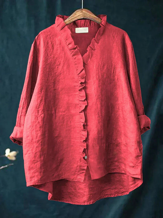 Elegant Blouse for Women with V Neck
