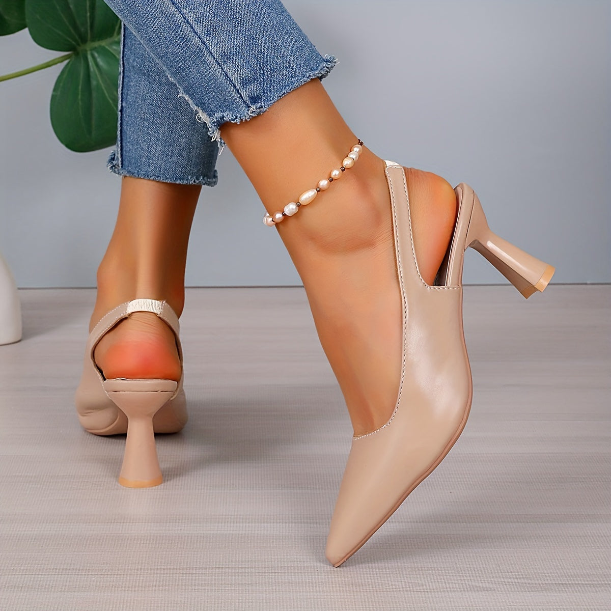 Stylish Heels for Women with Slingback Pointed Toe Style