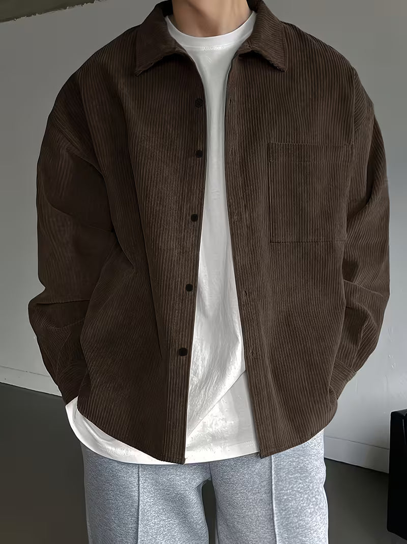 Effortless Corduroy Jacket for Men with Long Sleeve