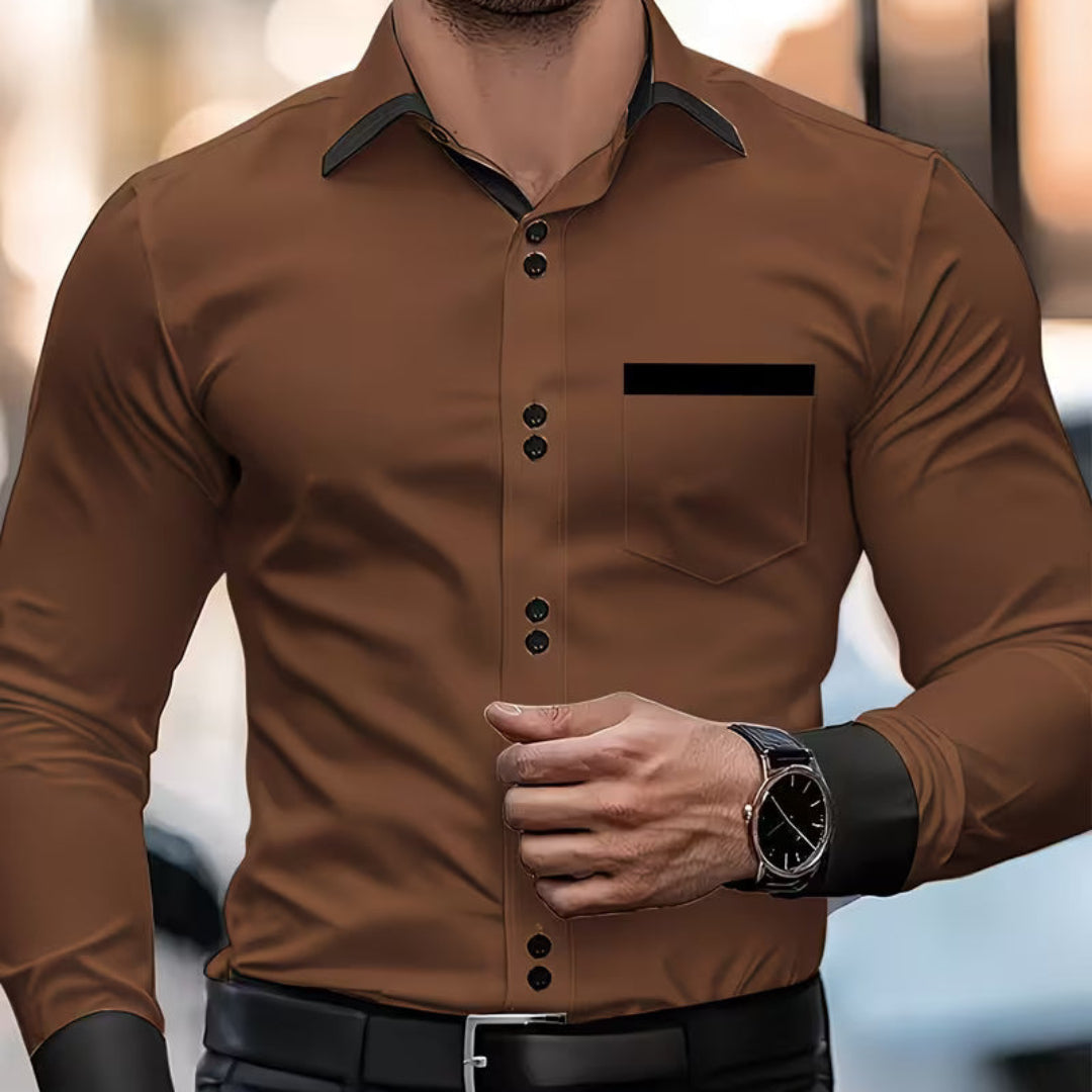 Classic Button Down Shirt for Men with Collared Casual Style