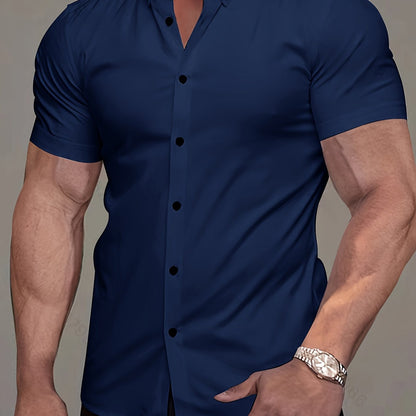 Comfortable Button Down Shirt for Men with Short Sleeve