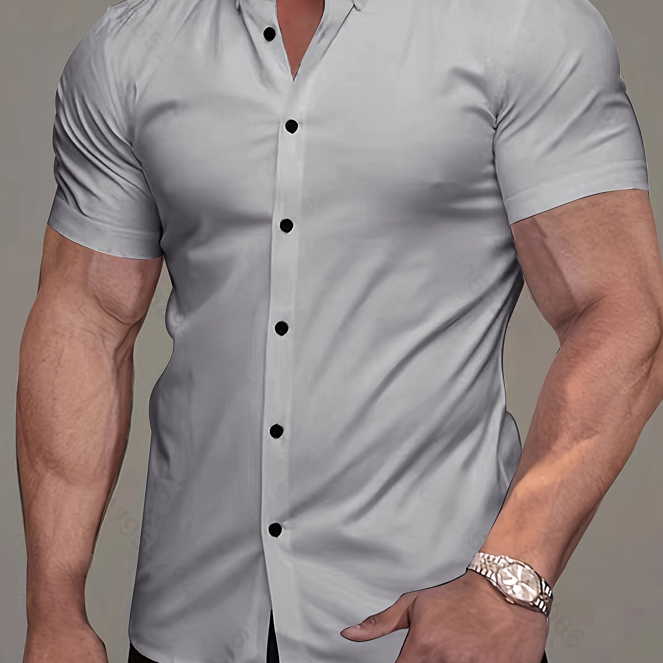 Comfortable Button Down Shirt for Men with Short Sleeve