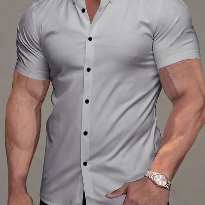 Comfortable Button Down Shirt for Men with Short Sleeve