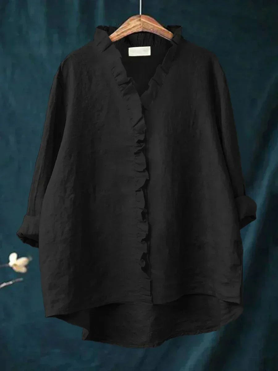 Elegant Blouse for Women with V Neck