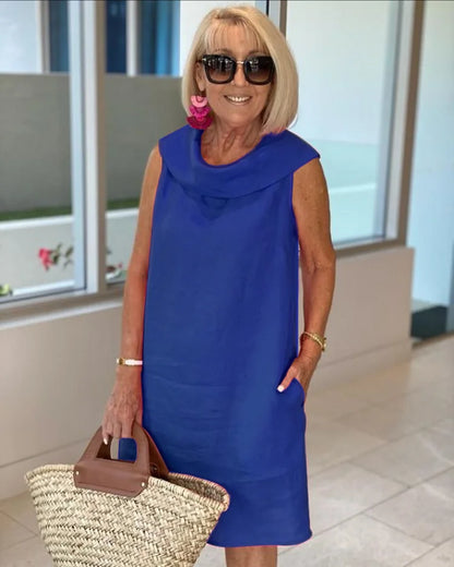 Effortless Dress for Women with Round Neck Sleeveless
