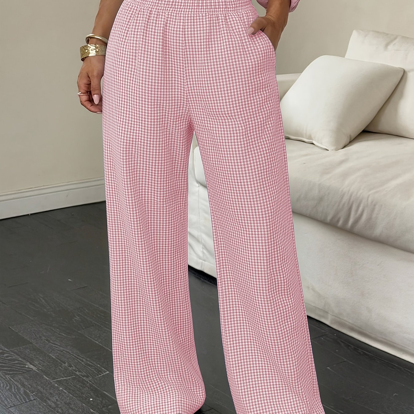 Effortless Linen Wide Leg Pants for Women with High Waist Pocket Flowing Relaxed Casual Style