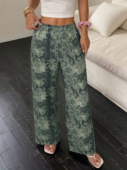 Effortless Linen Wide Leg Pants for Women with High Waist Pocket Flowing Relaxed Casual Style