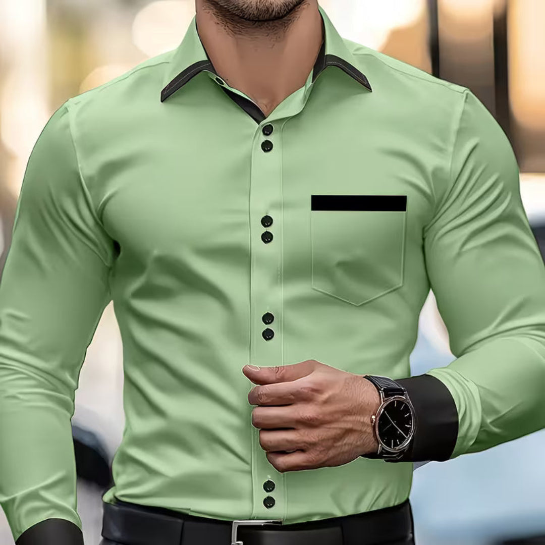 Classic Button Down Shirt for Men with Collared Casual Style