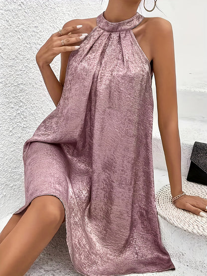 Elegant Mini Dress for Women with Halter Neck