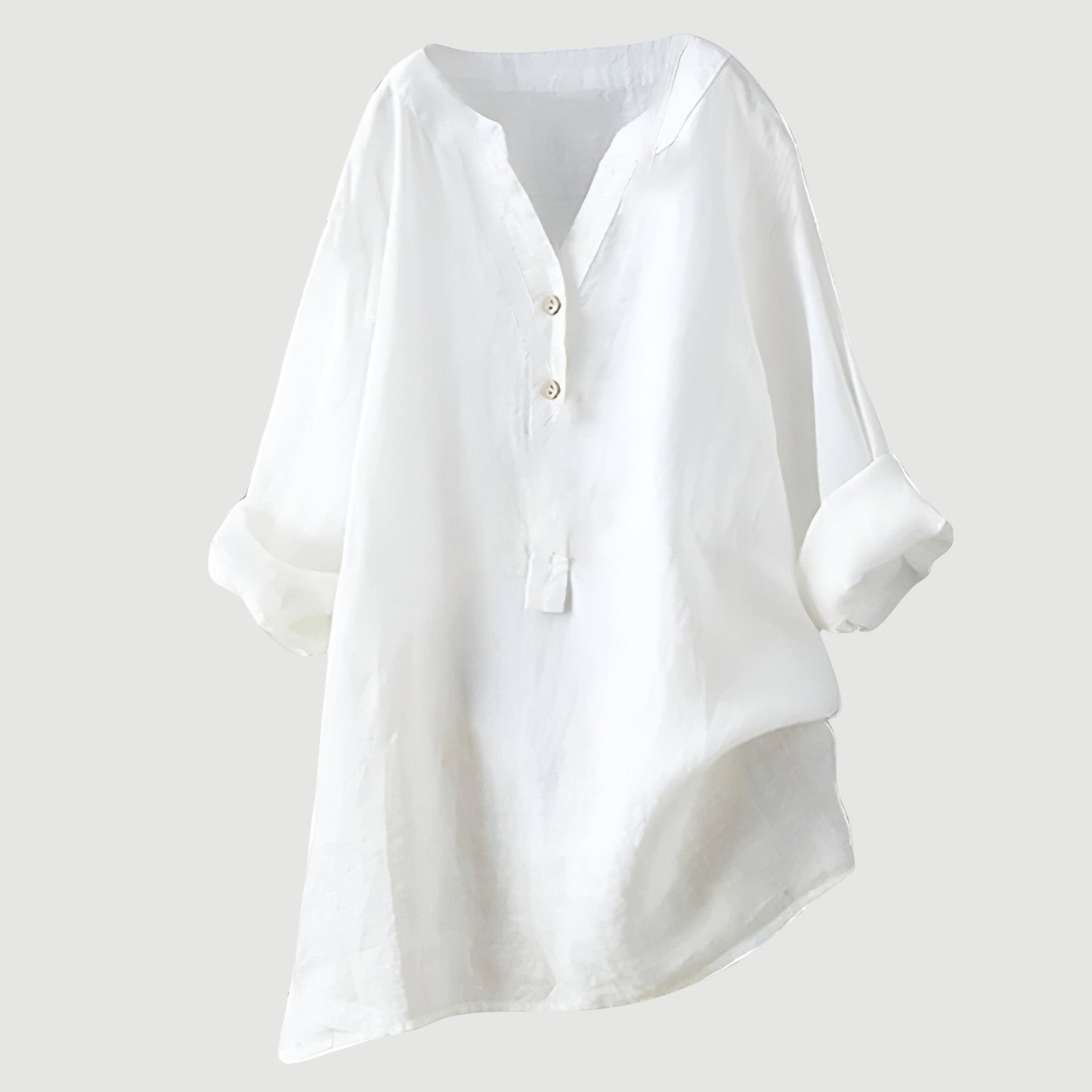 Effortless Blouse for Women with V Neck Button Down